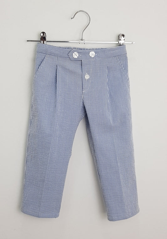 Pantalone chino  riga celeste